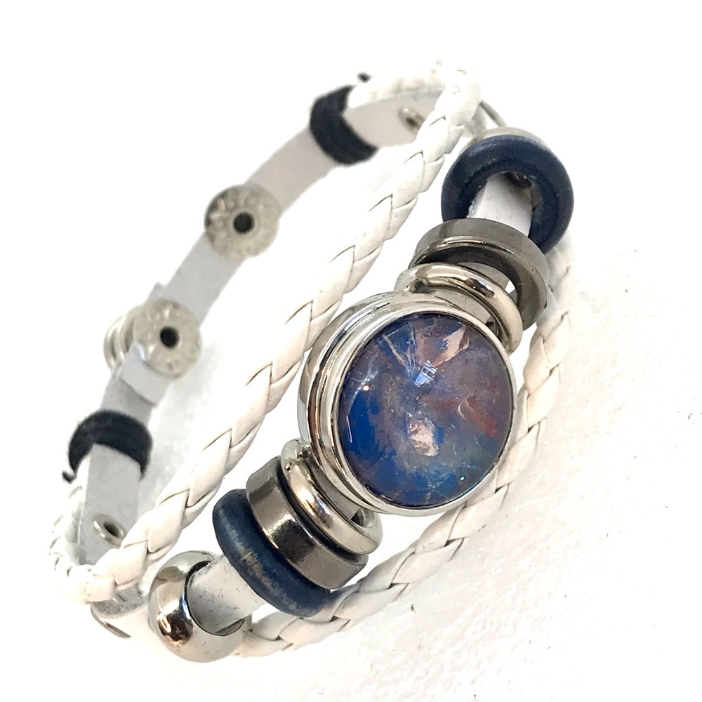 Leather snap bracelet Handmade 20mm snap SB20